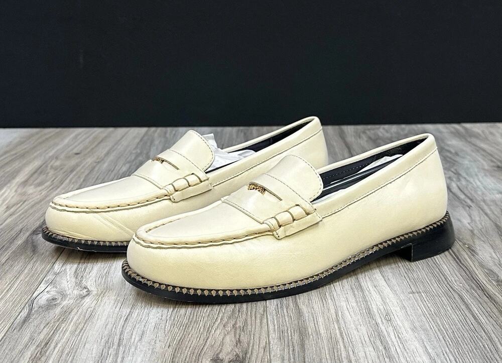 Freda Salvador Keen Penny Loafer Cream Leather MISMATCH Sizes L9.5 R9 NEW